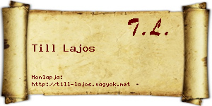 Till Lajos névjegykártya
